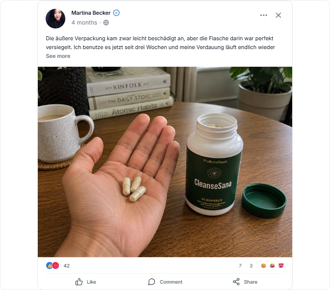 CleanseSana Reviews From Facebook