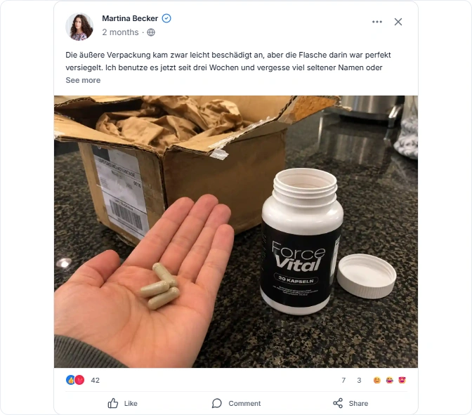 ForceVital Reviews From Facebook