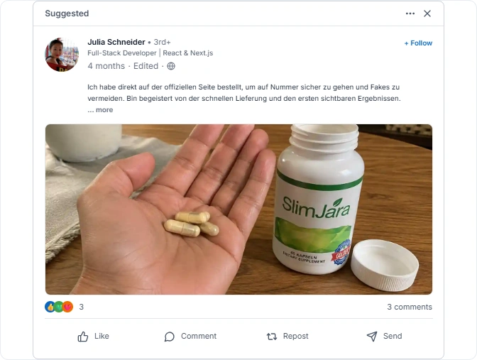 SlimJara Review From Linkedln