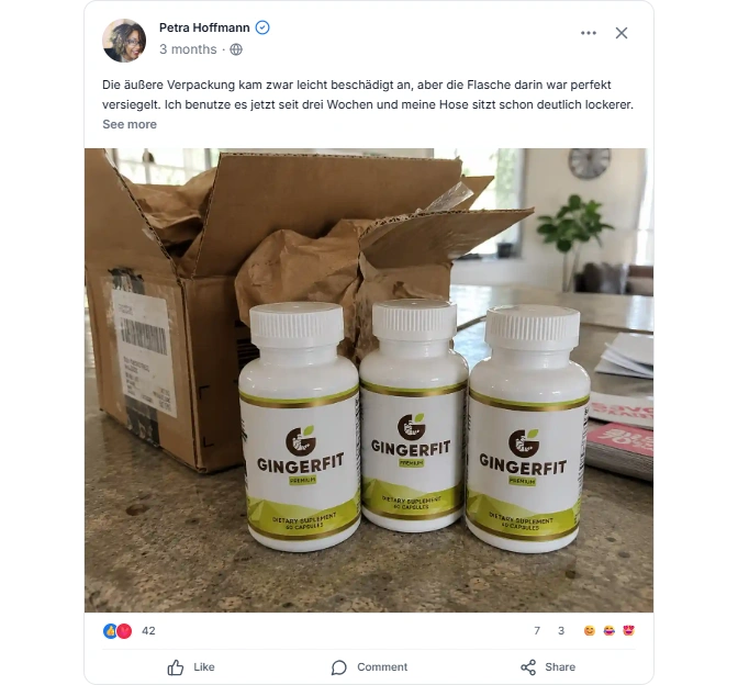 GingerFit Reviews From Facebook