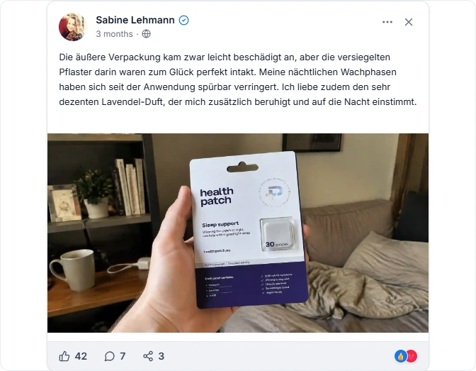 Health Patch Sleep Support Reviews From Facebook