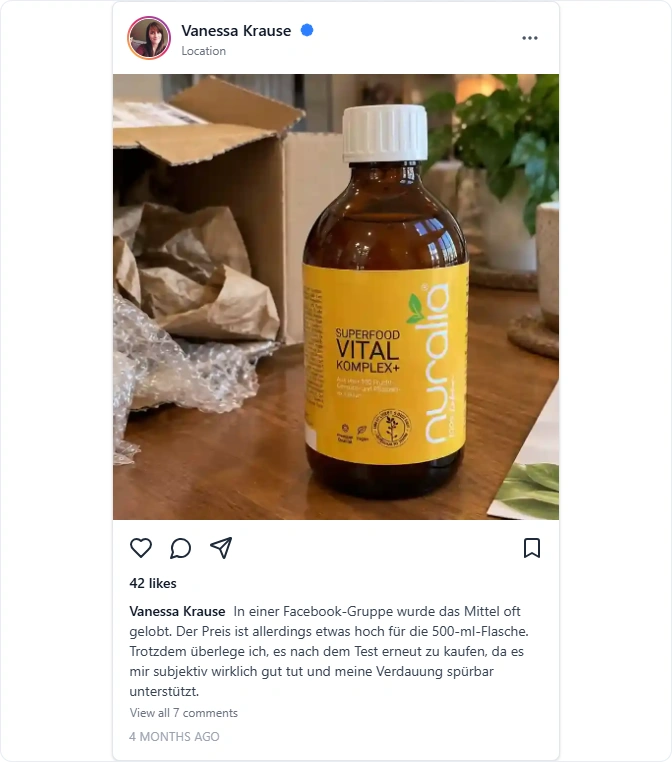 Nuralia Superfood Complex Instagram Erfahrungen