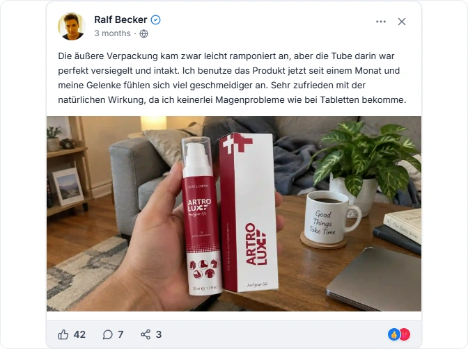 Artrolux Reviews From Facebook