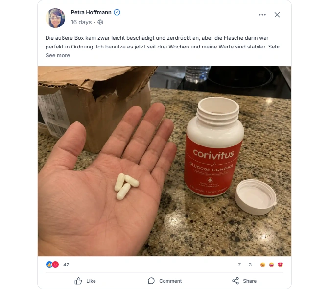 Corivitus Reviews From Facebook