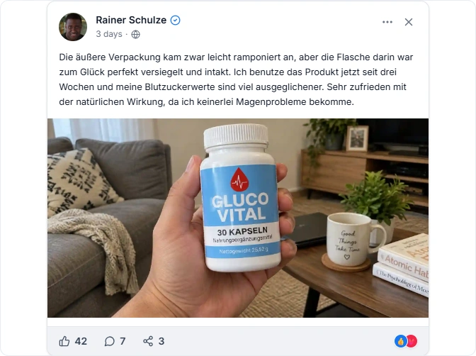 Gluco Vital Reviews From  Facebook