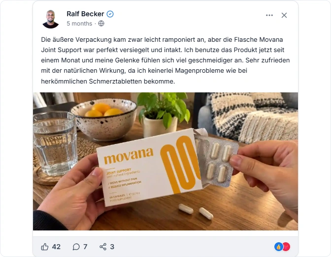 Movana Joint Support Reviews From Facebook