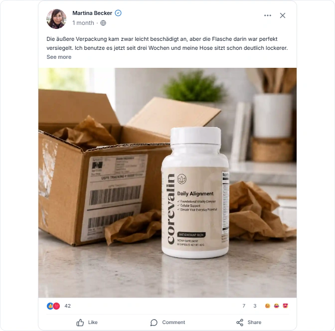 Corevalin Reviews From Facebook