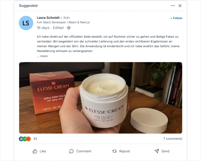 Elesse cream Reviews From Linkedln