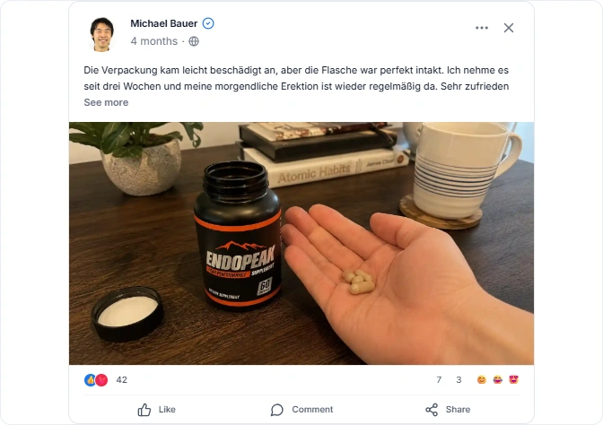 Endo Peak Reviews From Facebook