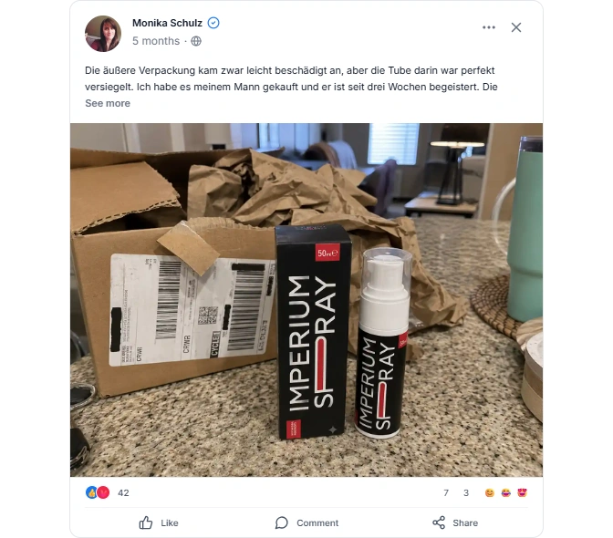 Imperium Spray Reviews From Facebook