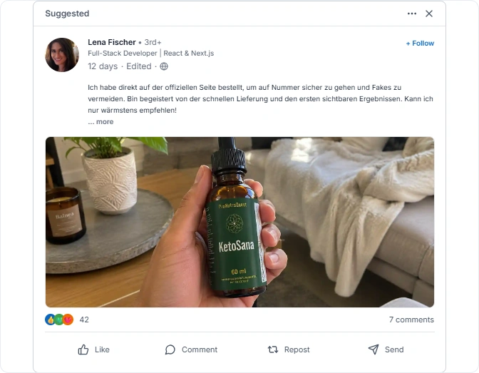 KetoSana Reviews From Linkedln