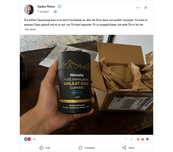 Shilajit Gummies Reviews From Facebook