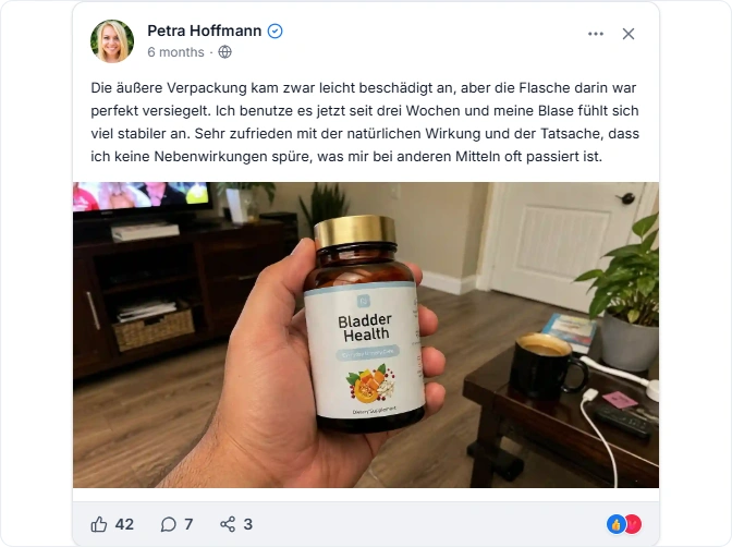 Bladder Health Reviews From Facebook