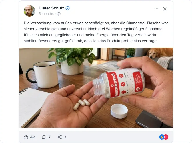 Glumentrol-Bewertungen von Facebook