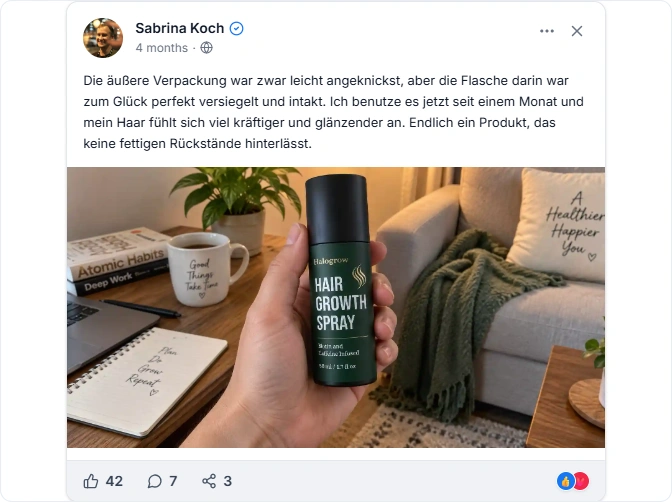 HaloGrow Reviews From Facebook