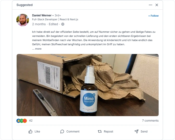 Mino+ Glucose Control Reviews From Linkedln