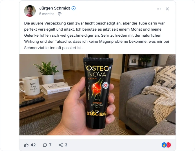 OsteoNova-Cream Reviews From Facebook