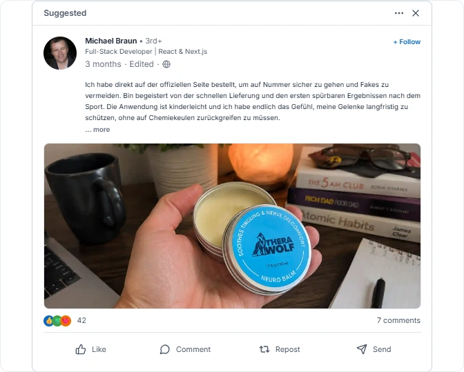 TheraWolf Neuro Balm Reviews From Linkedln