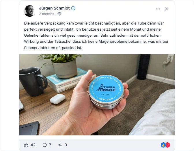TheraWolf Neuro Balm Reviews from Facebook
