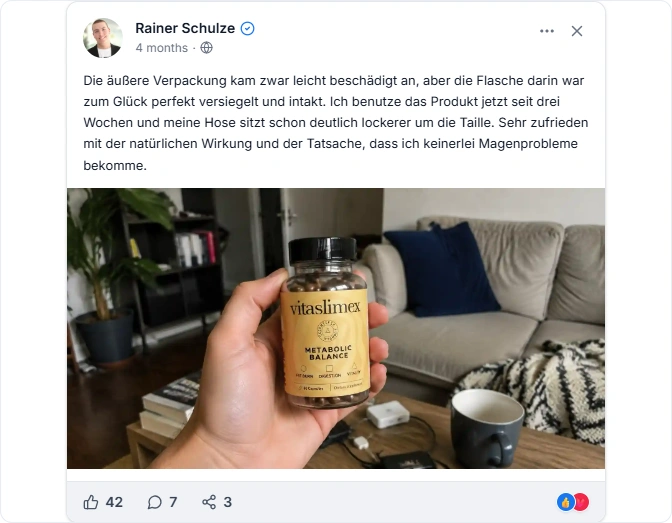 vitaslimex Reviews From Facebook