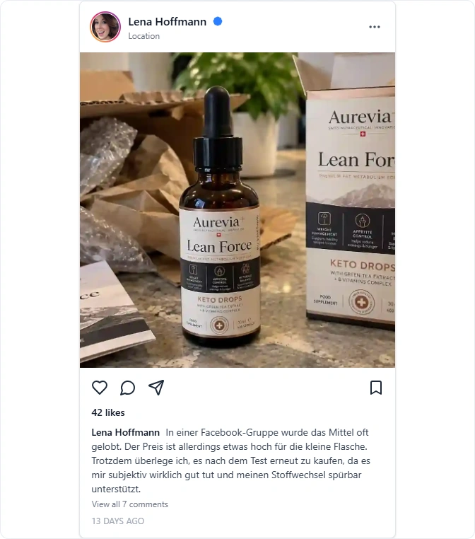 Aurevia Keto Drops Instagram Erfahrungen