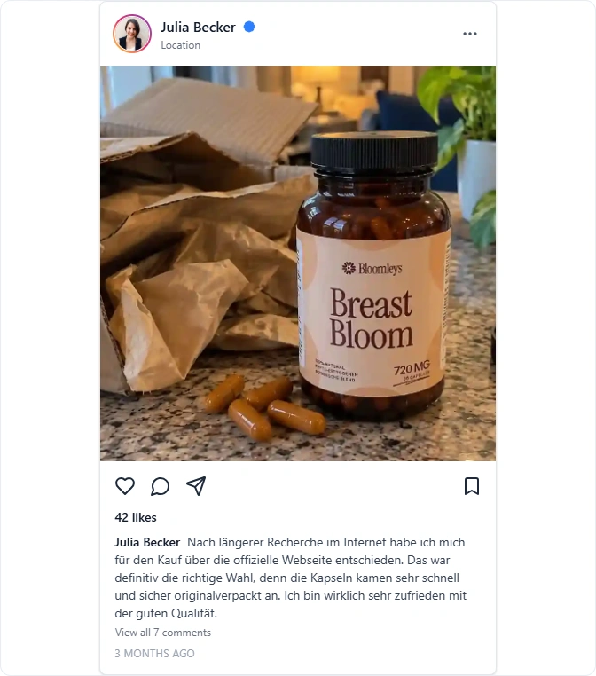 Bloomleys Breast Bloom instagram Erfahrungen