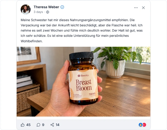 Breast Bloom facebook Erfahrungen