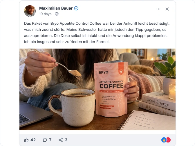 Bryo Appetite Control Coffee Facebook Erfahrungen