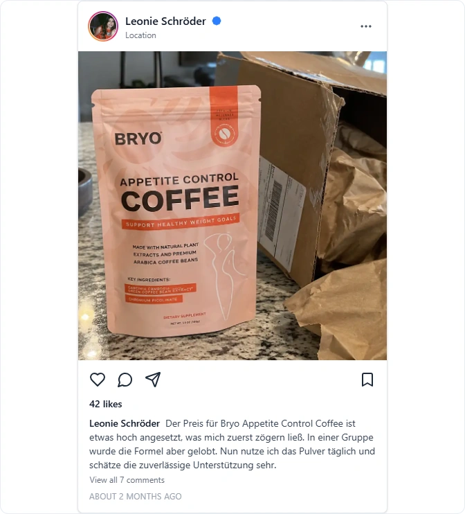 Bryo Appetite Control Coffee Instagram Erfahrungen