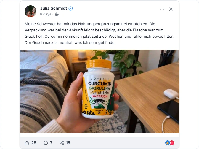 curcumin facebook bewertungen