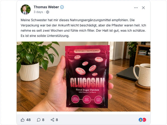 Glucosan Patch facebook Erfahrungen