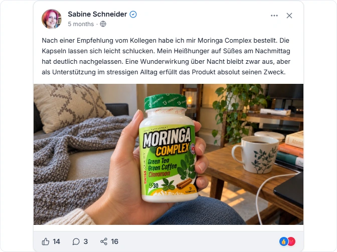 Moringa Complex Facebook Erfahrungen