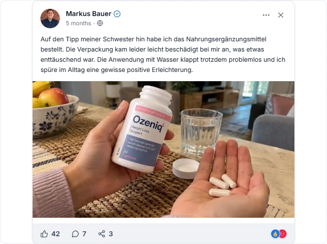 Ozeniq Facebook Erfahrungen