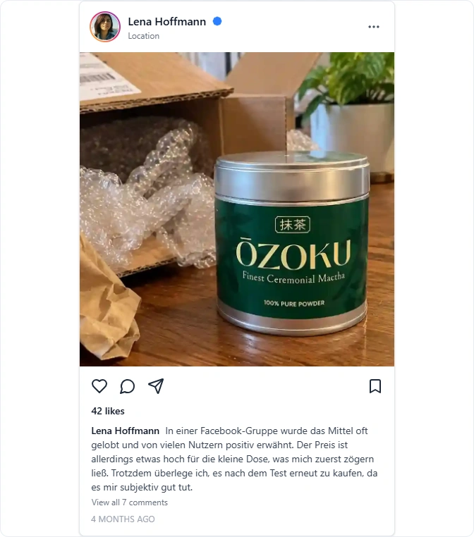 Ozoku Matcha Instagram Erfahrungen