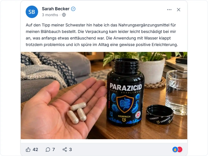 Parazicid Facebook Erfahrungen