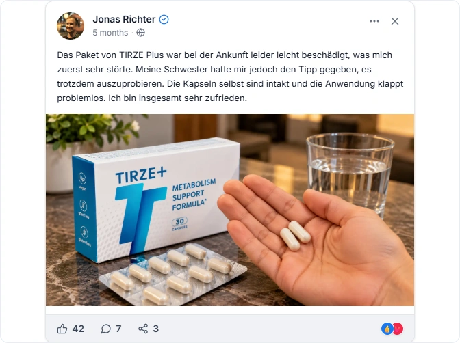 TIRZE Plus Facebook Erfahrungen