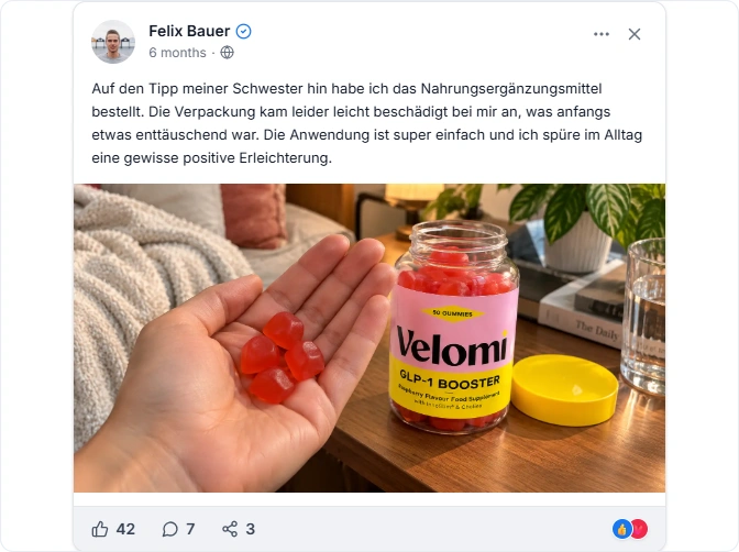 Velomi Facebook Erfahrungen