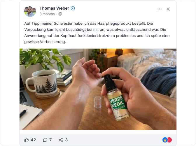 Verdexedil Facebook Erfahrungen
